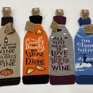 4 Wine Gift Bags holders Primitives by Kathy Candy Divine Clouds Pumpkins Hearts