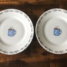 10 Strawberry Street 2 Coffee Plates Cake Dessert Pie white kitchen decor gift