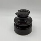 Locke insulator dark brown glossy electric line vintage collectible ceramic
