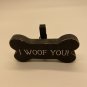 Dog Photo Frame clip bone shape I Woof You I Smell Bacon plush doggie