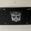 Transformers Movie Autobot Vanity License Plate black silver front vehicle Transformers Movie Autobot Vanity License Plate black silver front vehicle