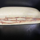 Cowboy Living Barbwire Butter Dish Cover TOP Only beige western rustic barb wire