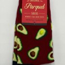 Avocado Socks 3 pair guacamole food red black fun crew cotton cooking chef gift