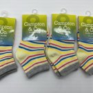 4 pair Baby Toddler Socks Campton & Co yellow stripe blue red gray 4 pair Baby Toddler Socks Campton & Co yellow stripe blue red gray