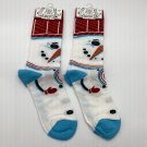 2 Snowman Socks Primitives by Kathy Frosty snow winter red white Christmas gift