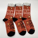 3 pair Halloween Wine Socks Primitives by Kathy Candy Dandy Divine orange black