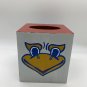 KU Jayhawk Tissue Box Square handmade painted University of Kansas Lawrence