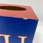 KU Jayhawk Tissue Box Square handmade painted University of Kansas Lawrence