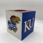 KU Jayhawk Tissue Box Square handmade painted University of Kansas Lawrence