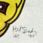 Jayhawk Print signed Hal Sandy 2009 KU Libraries University Kansas red frame