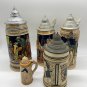 German Beer Stein Mugs Set Heidelberg Lebenskraft vintage collectibles