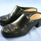 NATURALIZER BLACK LEATHER MID-HEEL MULES 7.5 M MINT