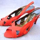 VINTAGE GIULIANO di FIRENZE WOMENS RED SILK SANDALS 7 B