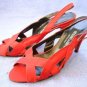 VINTAGE GIULIANO di FIRENZE WOMENS RED SILK SANDALS 7 B