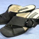 KENNETH COLE BLACK FABRIC MID-HEEL SLIDES SANDALS 8.5