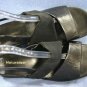 NATURALIZER BLACK LEATHER & FABRIC SLINGBACK SANDALS 11