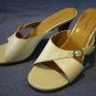 KENNETH COLE WHITE LEATHER SLIDES HEELS SANDALS 7.5 M