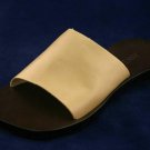 ANN TAYLOR WOMENS TAN LEATHER SLIDE SANDALS 6 M MINT