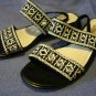 TALBOTS BLACK & WHITE WOVEN LEATHER SANDALS 6.5 B MINT