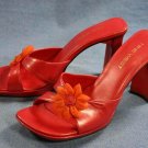 NINE WEST CURRIE2 RED PLATFORM SLIDE SANDALS 5.5 M
