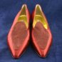 CLAUDIO MERAZZI BURGUNDY SILK & SUEDE FLATS 7.5 B NEW