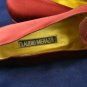 CLAUDIO MERAZZI BURGUNDY SILK & SUEDE FLATS 7.5 B NEW