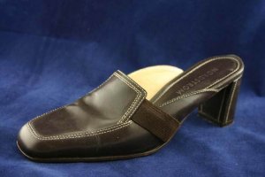 NORDSTROM WOMENS BRN LEATHER MULES PUMPS 8.5 M MINT