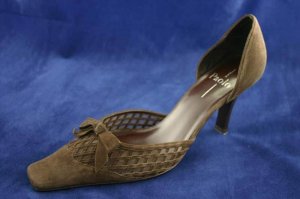 LINEA PAOLO WOMENS BROWN SUEDE D'ORSAY PUMPS 8.5 M MINT