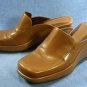 KENNETH COLE WOMENS LT BROWN WEDGE SOLE MULES 8.5 M