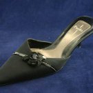 LINEA PAOLO WOMEN BLACK SILK MULES PUMPS 8 M MINT