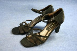 AMALFI WOMENS BLACK SATIN STRAPPY EVENING SANDALS 6 B