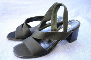 ANN TAYLOR BLACK FABRIC WOMENS  SANDALS 7 M MINT