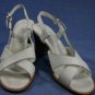 BANDOLINO WHITE LEATHER STRAPPY SLINGBACK SANDALS 7.5 M