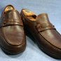 GASHI MENS BROWN LEATHER TUBULAR MOC LOAFERS 9/10 M