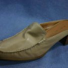 NINE WEST TAN LEATHER MULES HEELS SHOES 7.5 M MINT