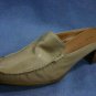 NINE WEST TAN LEATHER MULES HEELS SHOES 7.5 M MINT