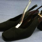 MARTINEZ VALERO BLACK FABRIC SLINGBACK PUMPS 7.5 M EUC