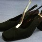 MARTINEZ VALERO BLACK FABRIC SLINGBACK PUMPS 7.5 M EUC