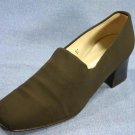 L.K. BENNETT BROWN STRETCH FABRIC PUMPS 37/6.5 M EUC