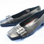 LEONARDO FIRENZE women BLACK LEATHER FLATS 38/7.5 M EUC