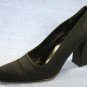 PALOMA WOMENS BLACK SILK HIGH HEEL PUMPS 7 B MINT
