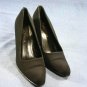 PALOMA WOMENS BLACK SILK HIGH HEEL PUMPS 7 B MINT
