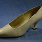 NINE WEST WOMENS BONE LEATHER MID HEEL PUMPS 7 W MINT