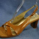 NICOLE BROWN LEATHER OPEN TOE SLINGBACK SANDALS 8.5 NEW