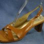 NICOLE BROWN LEATHER OPEN TOE SLINGBACK SANDALS 8.5 NEW