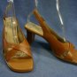 NICOLE BROWN LEATHER OPEN TOE SLINGBACK SANDALS 8.5 NEW