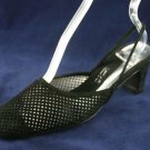 JOAN & DAVID COUTURE BLK SUEDE SLINGBACK PUMPS 8.5 M