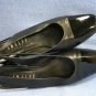 AMALFI BLACK CAP-TOE SLINGBACK PUMPS 10 AA EXCL