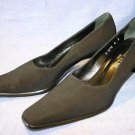 PANCALDI 1888 BLACK FABRIC MID HEEL PUMPS 8 B euc