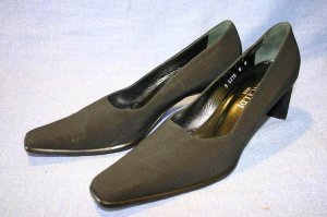 PANCALDI 1888 BLACK FABRIC MID HEEL PUMPS 8 B euc